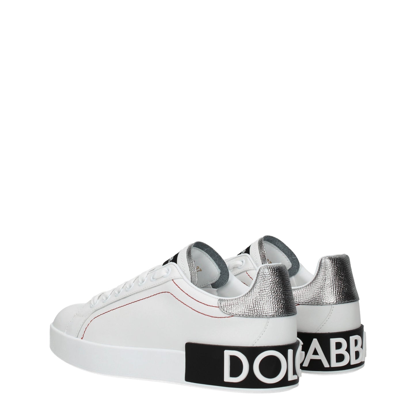 Dolce&Gabbana Women's Sneakers in Leather White/Silver