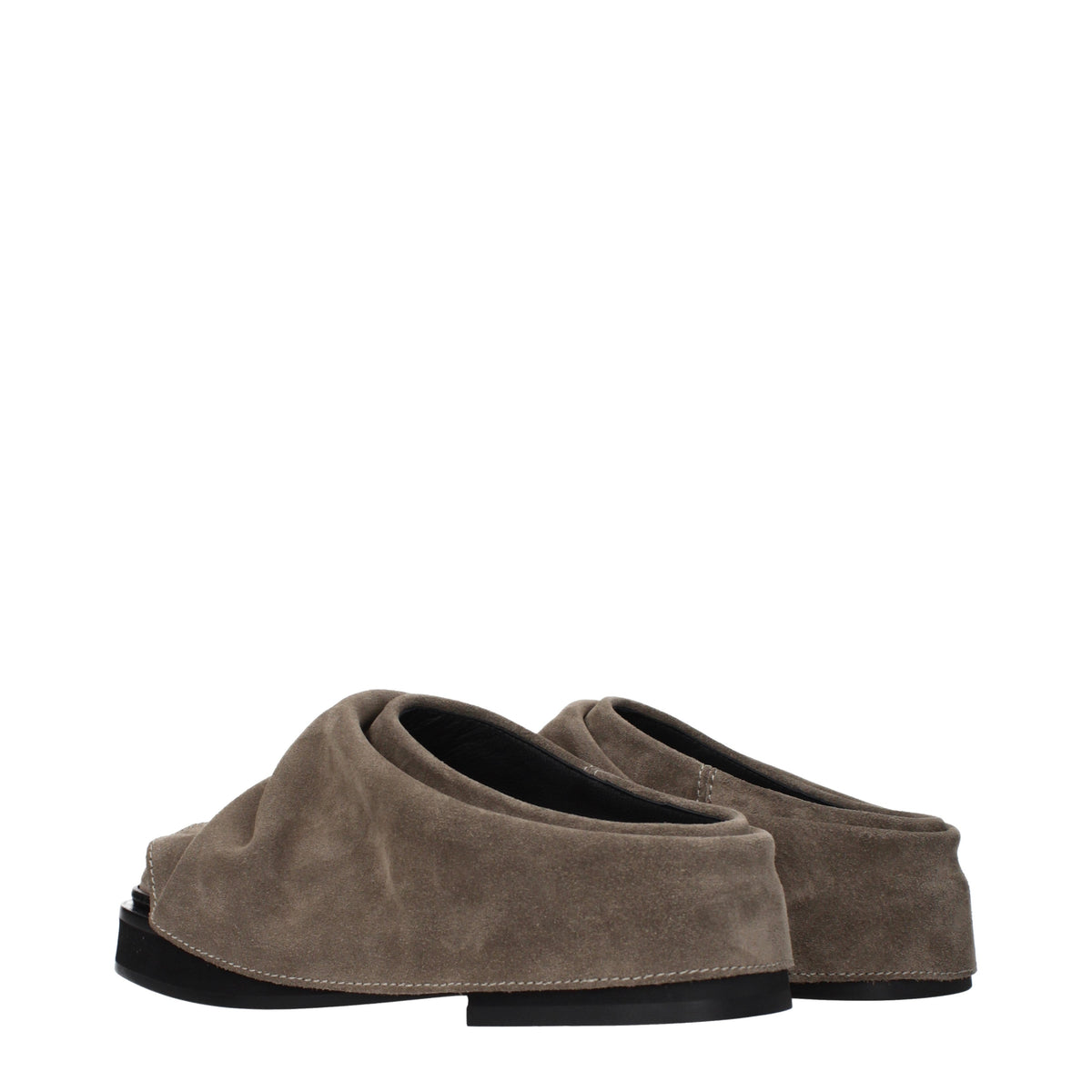 The Attico Slippers and Clogs Women Suede Gray/Taupe