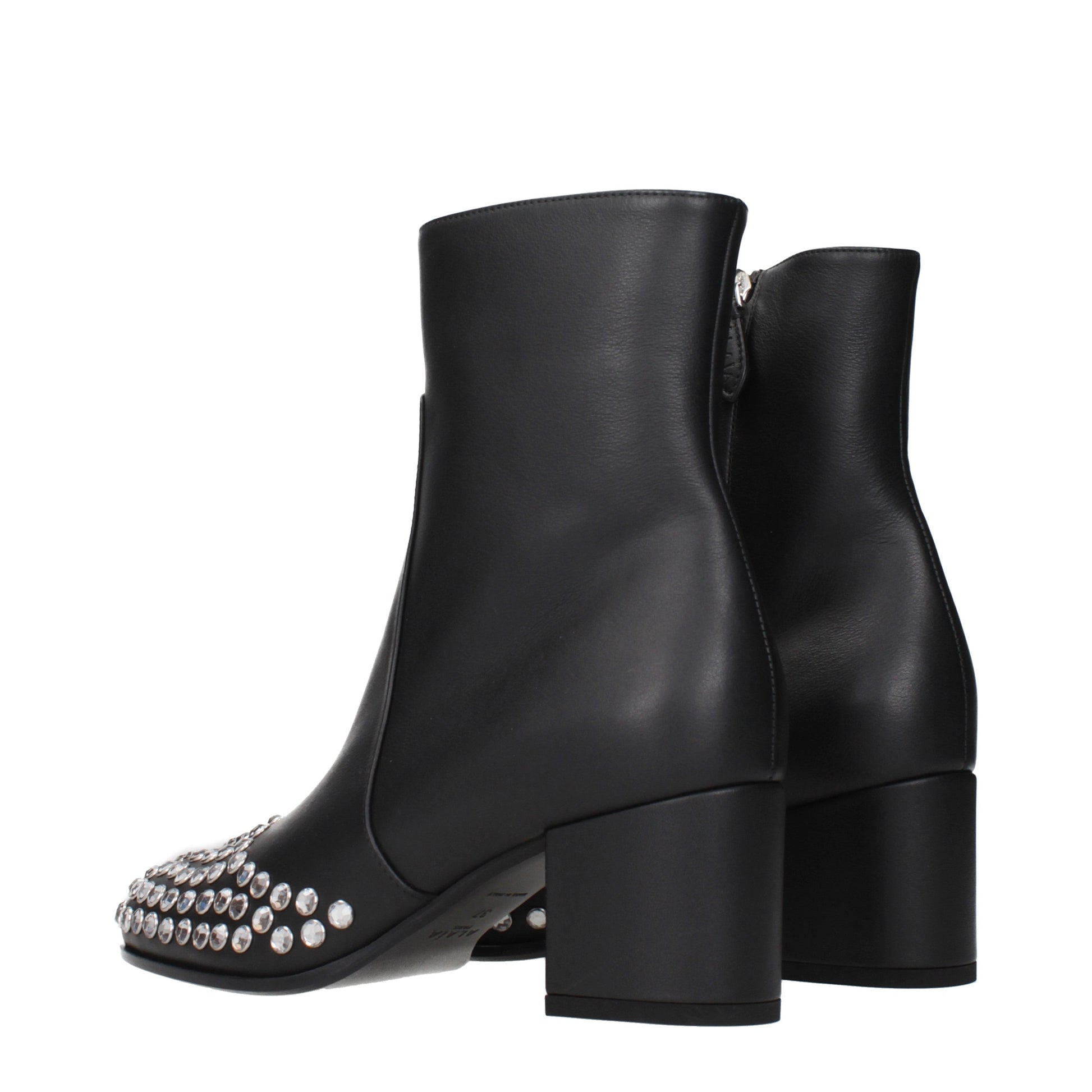 Alaia Ankle Boots Women Leather Black