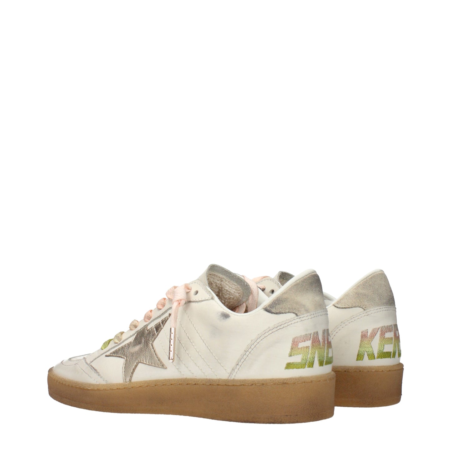 Golden Goose Sneakers Women Leather Beige/Metallic Platinum
