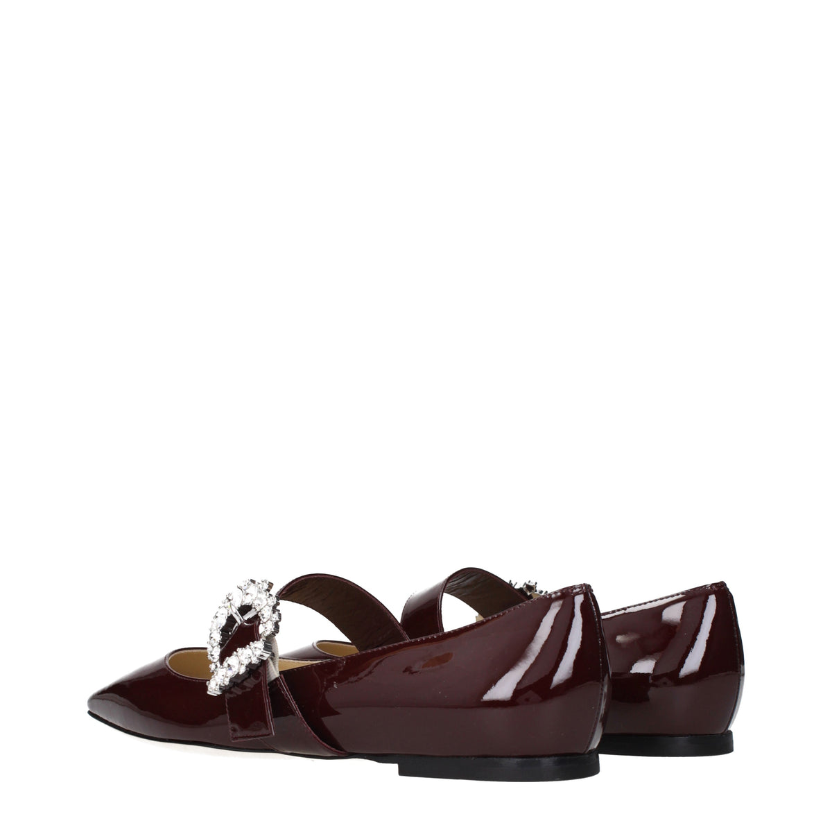 Jimmy Choo Ballet Flats Women Patent Leather Red/Burgundy