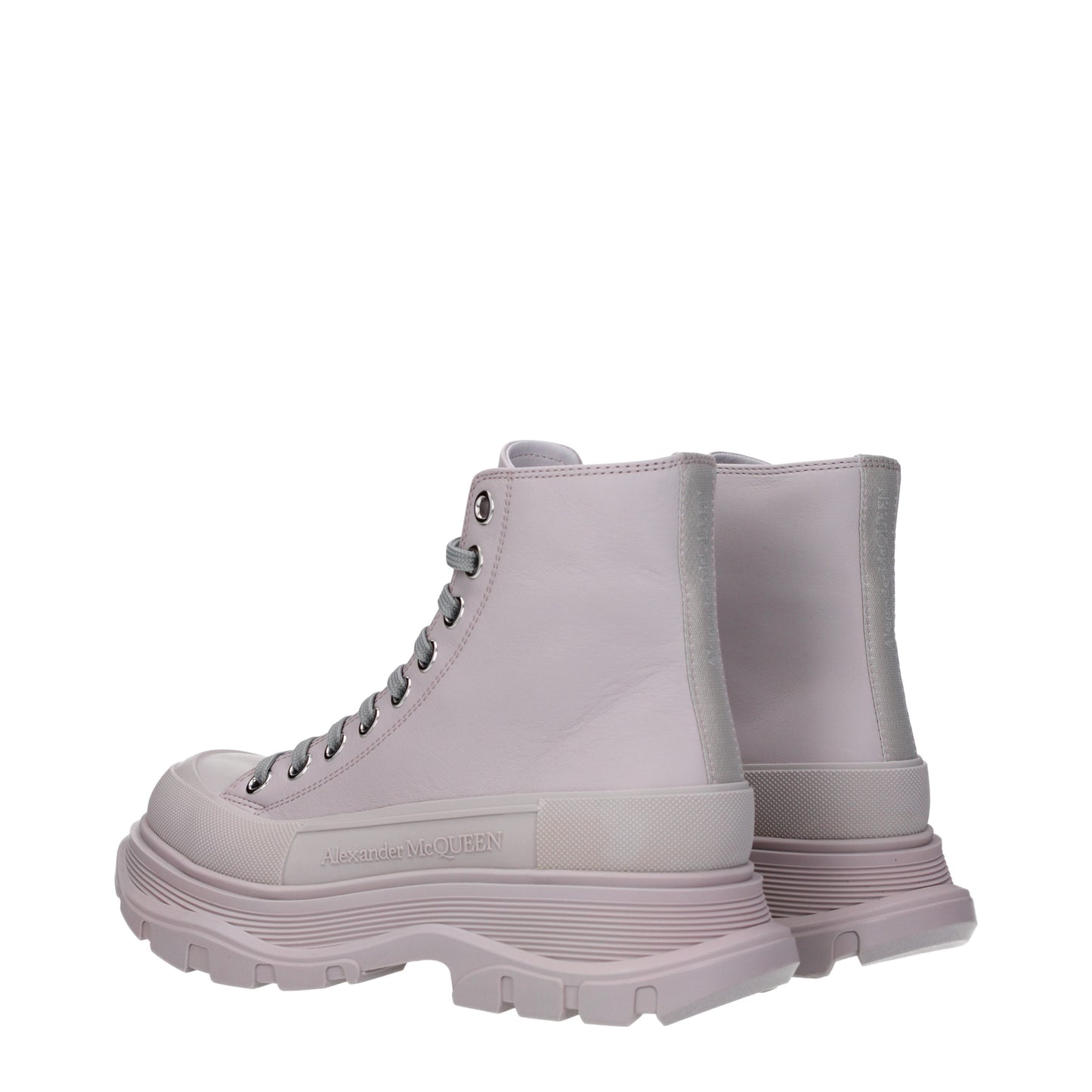 Alexander McQueen Women's Boots in Leather Gray/Moonstone