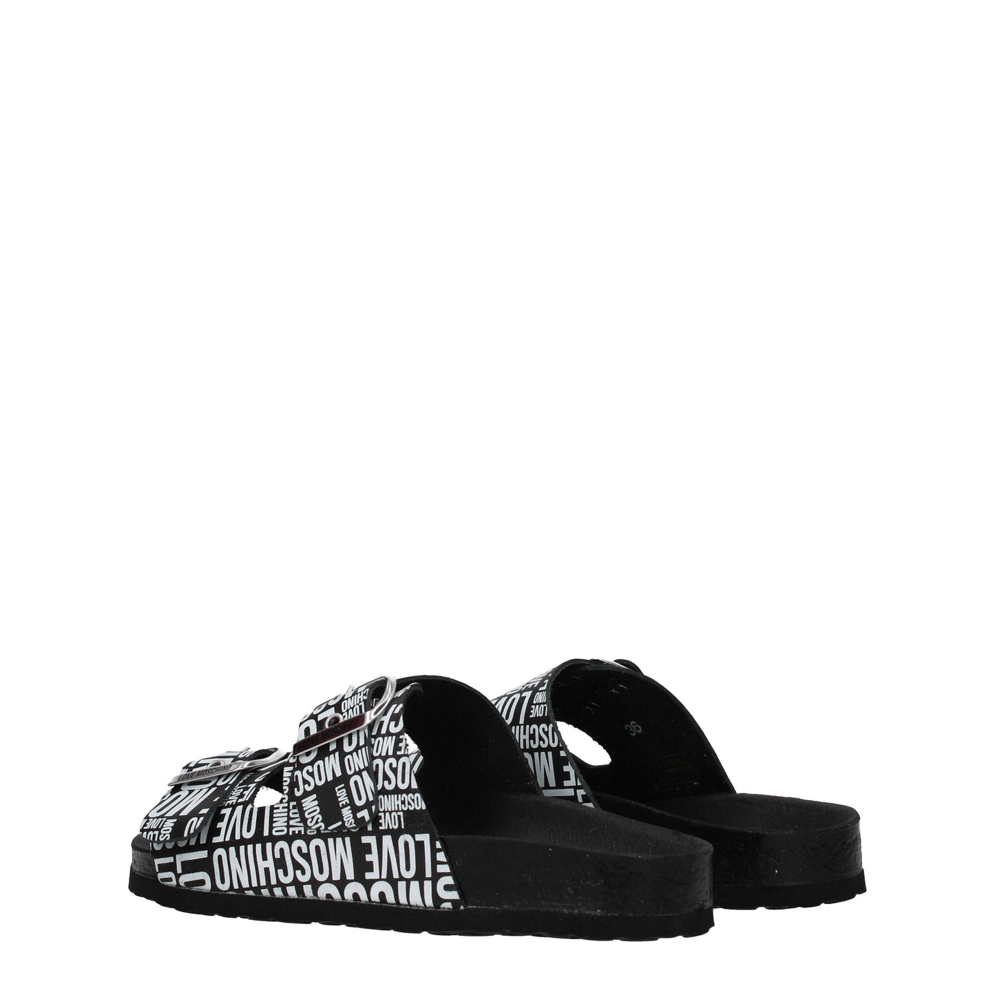 Love Moschino Women's Sandals & Slippers in Leather Black/White