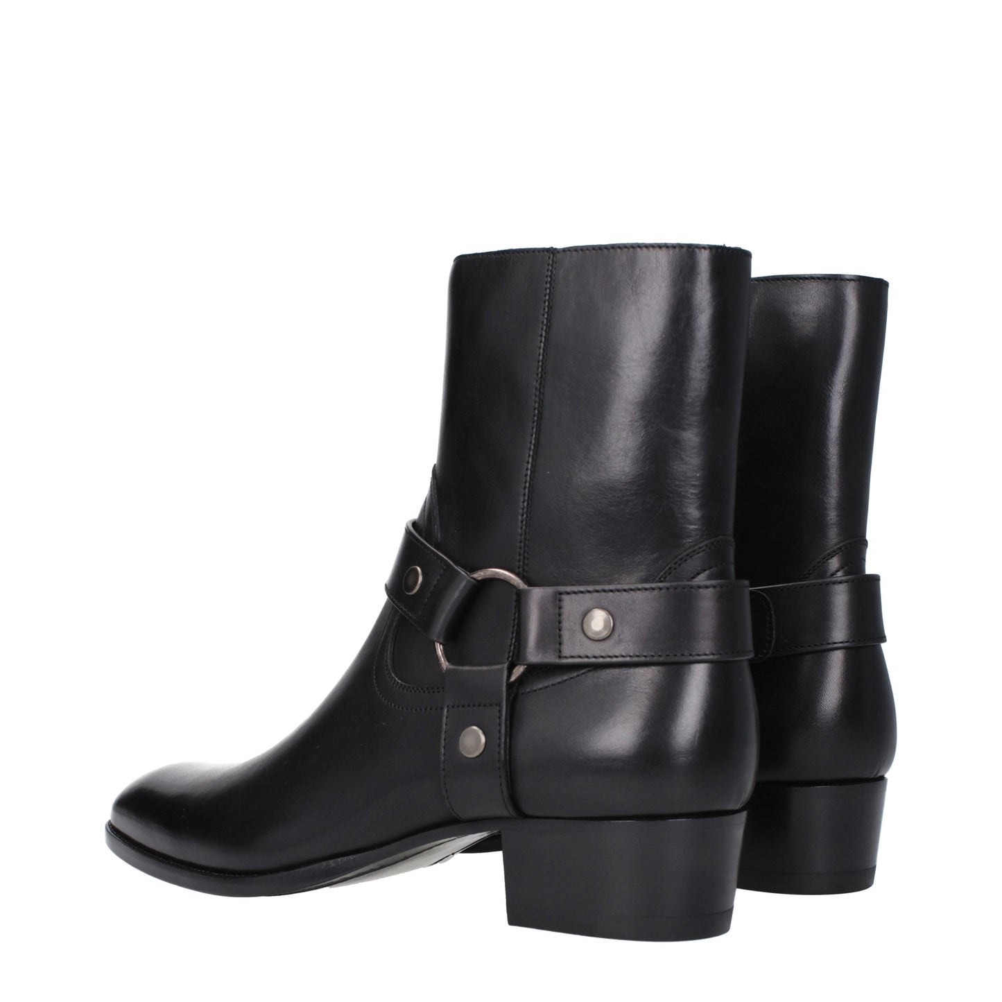 Saint Laurent Men's Boots in Leather Black