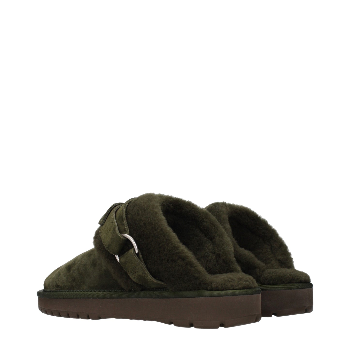 Burberry Slippers and Clogs Men Suede Green/Lake