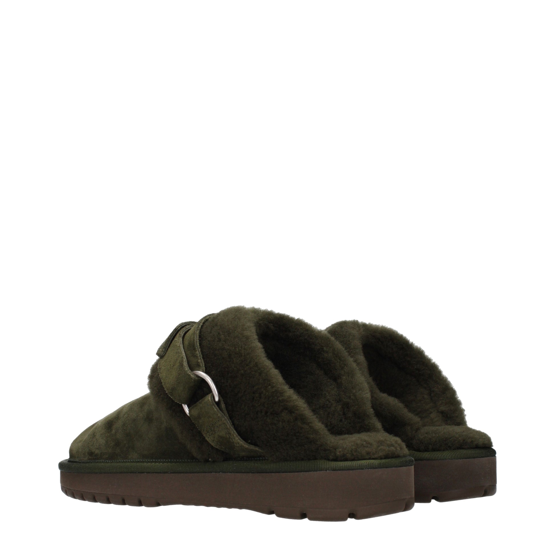 Burberry Slippers and Clogs Men Suede Green/Lake