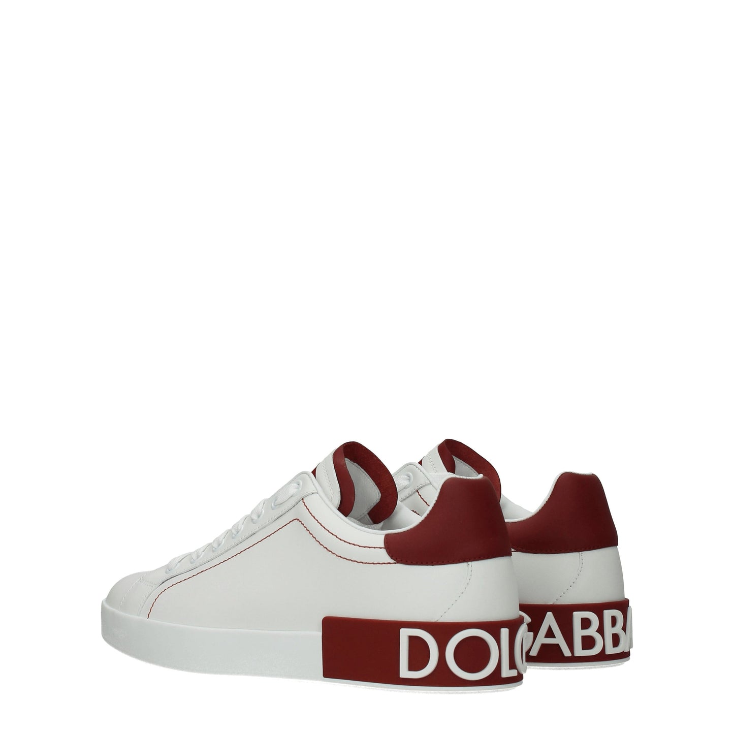 Dolce&Gabbana Men's Sneakers in Leather White/Red