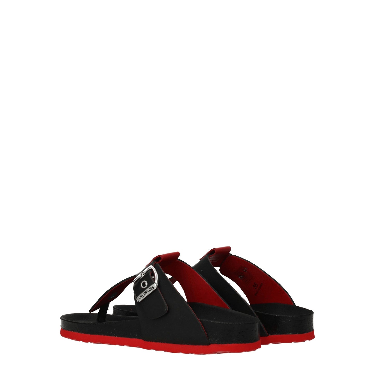 Love Moschino Women's Flip Flops in Leather Black