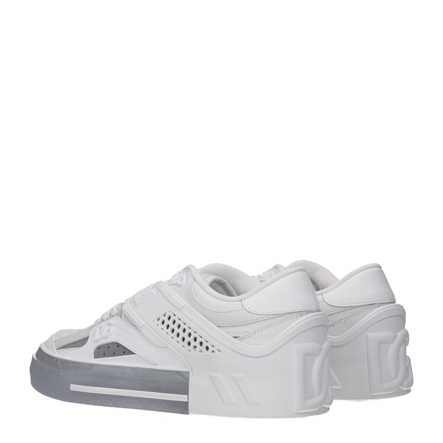 Dolce&Gabbana Men's Sneakers in Leather White/Silver