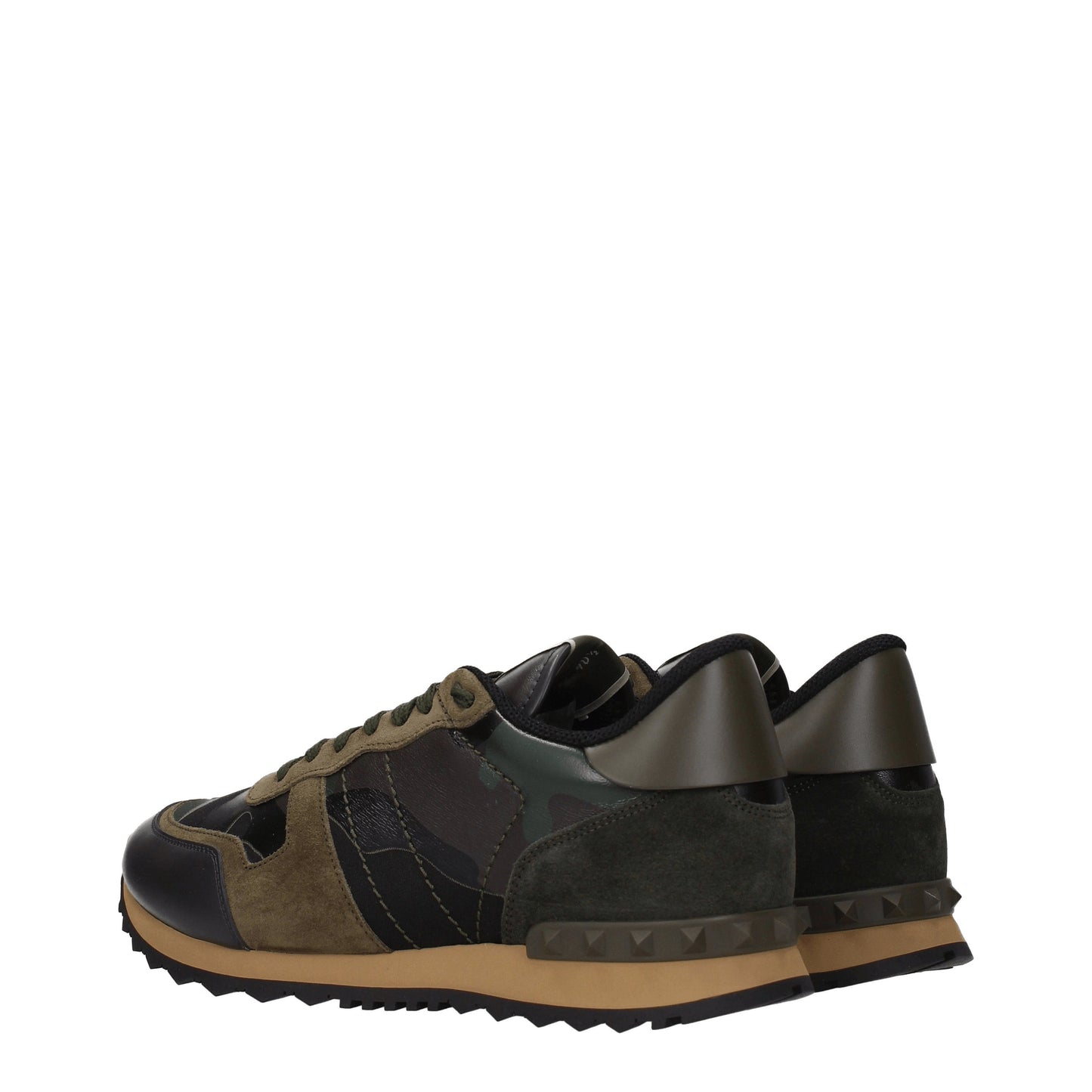 Valentino Garavani Men's Sneakers in Leather Green/Military Green