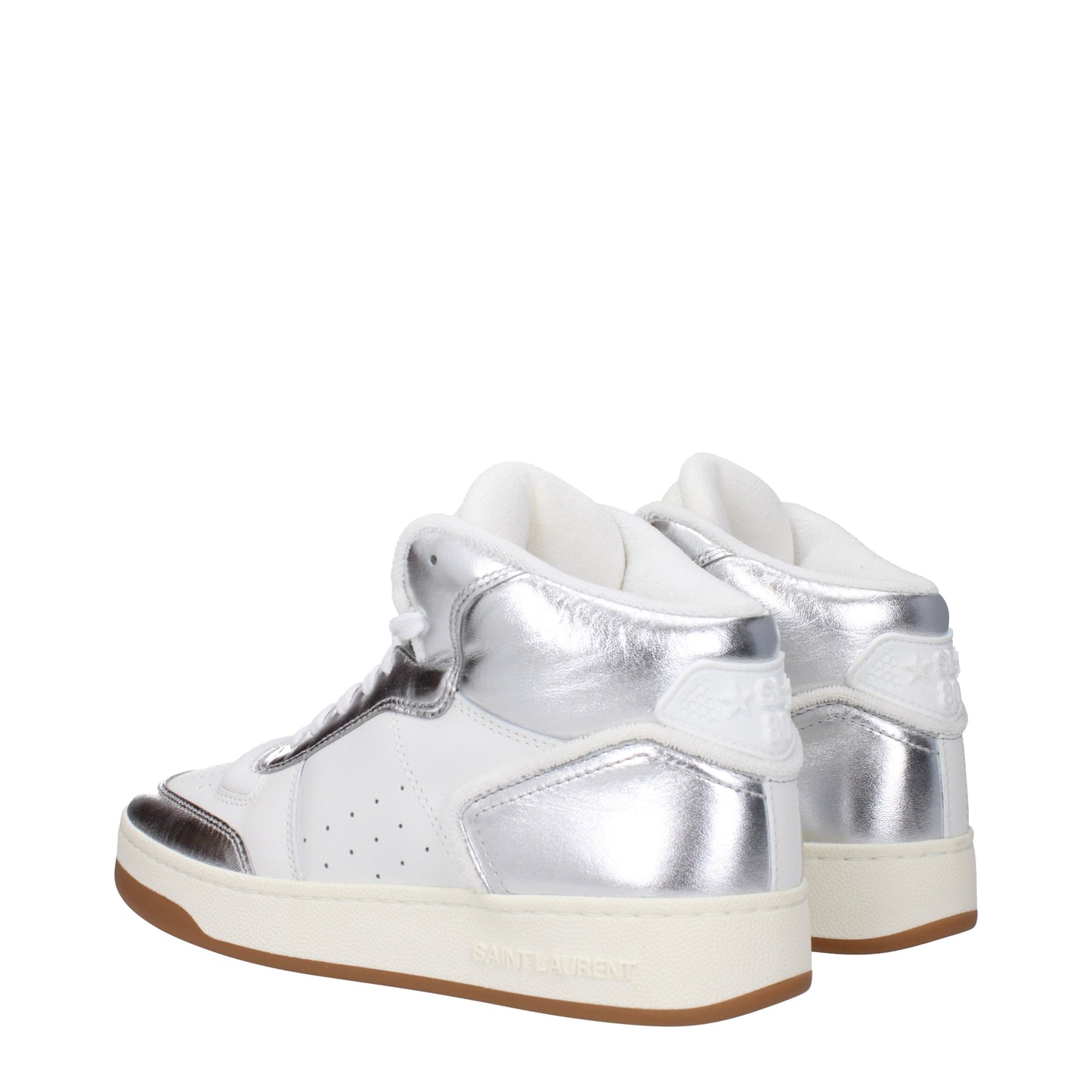 Saint Laurent Men's Sneakers in Leather White/Silver