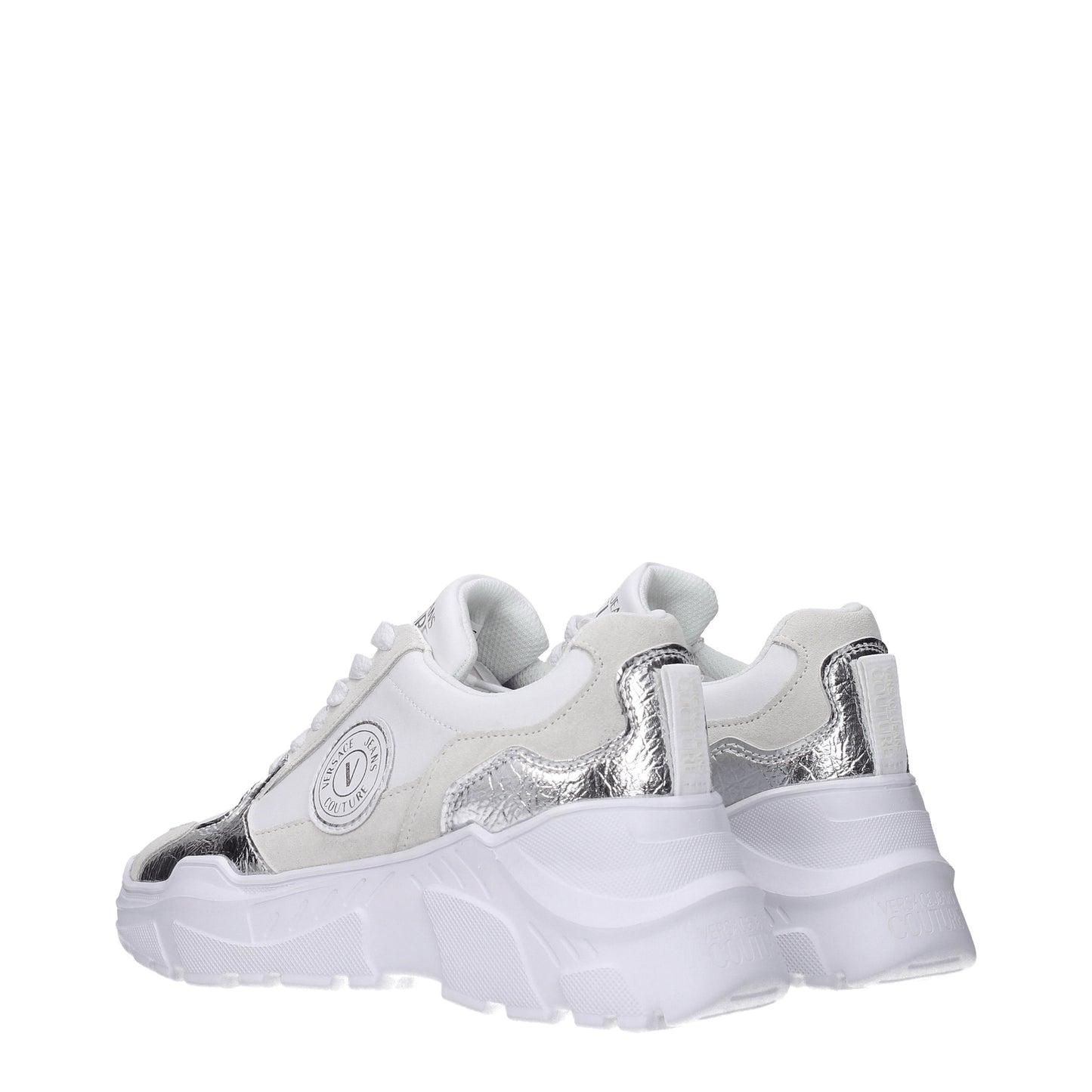 Versace Jeans Women's Sneakers in Leather White/Silver