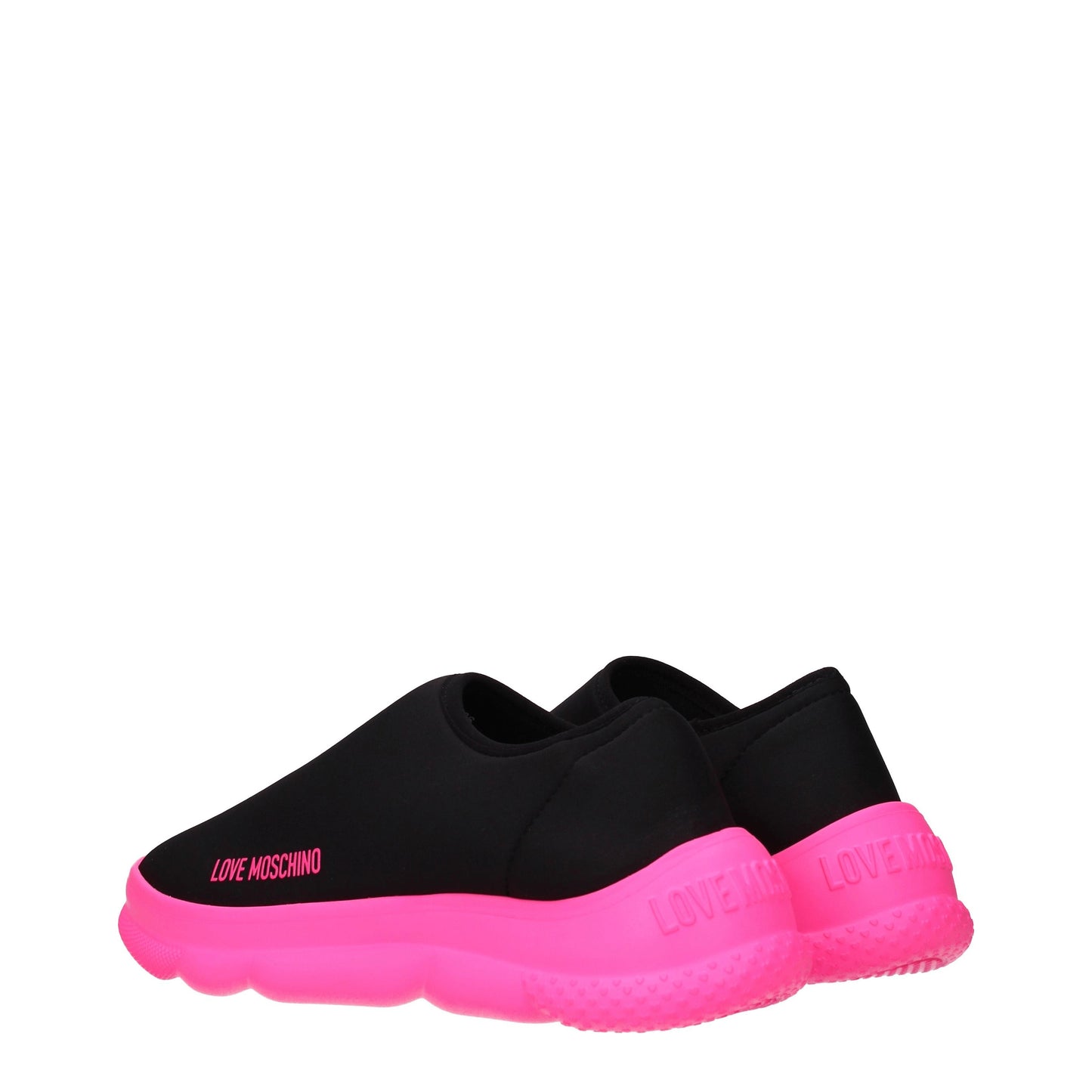 Love Moschino Women's Slip-ons in Fabric  Black/Fluo Pink