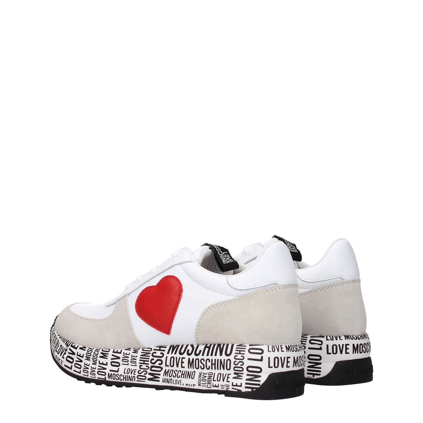 Love Moschino Women's Sneakers in Leather White/Red