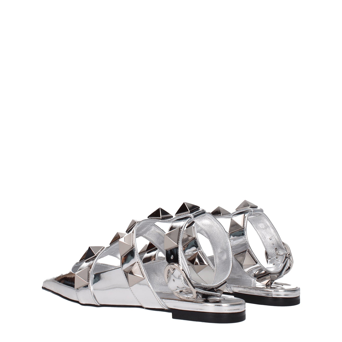 Valentino Garavani Women's Sandals in Patent Leather Silver