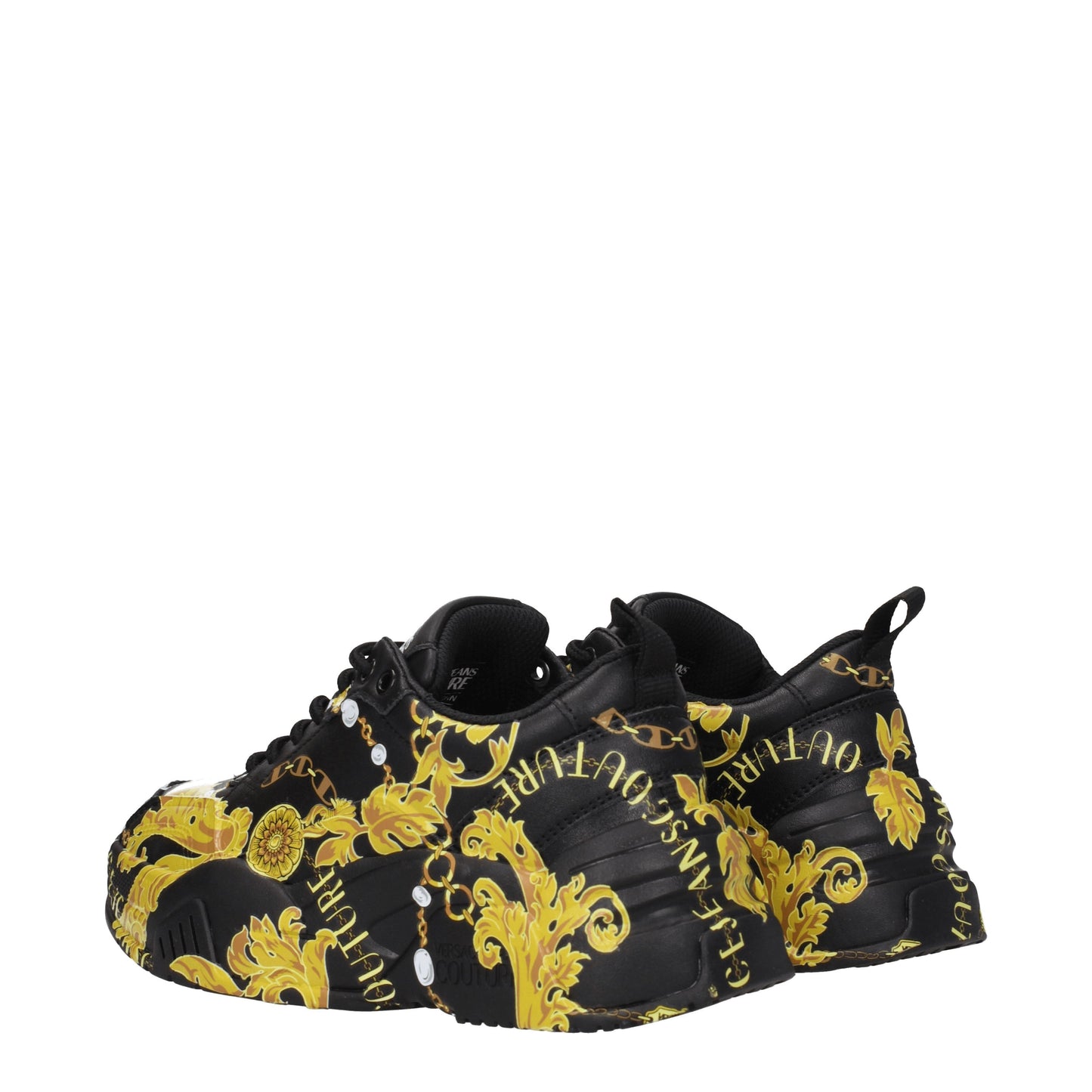 Versace Jeans Women's Sneakers in Leather Black/Gold