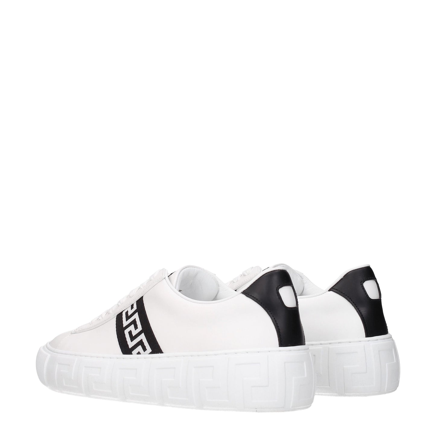 Versace Men's Sneakers in Leather White/Black