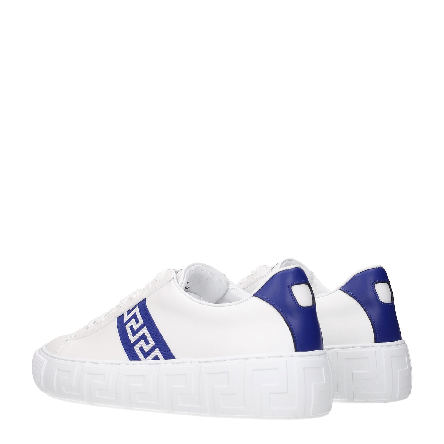 Versace Men's Sneakers in Leather White/Blue