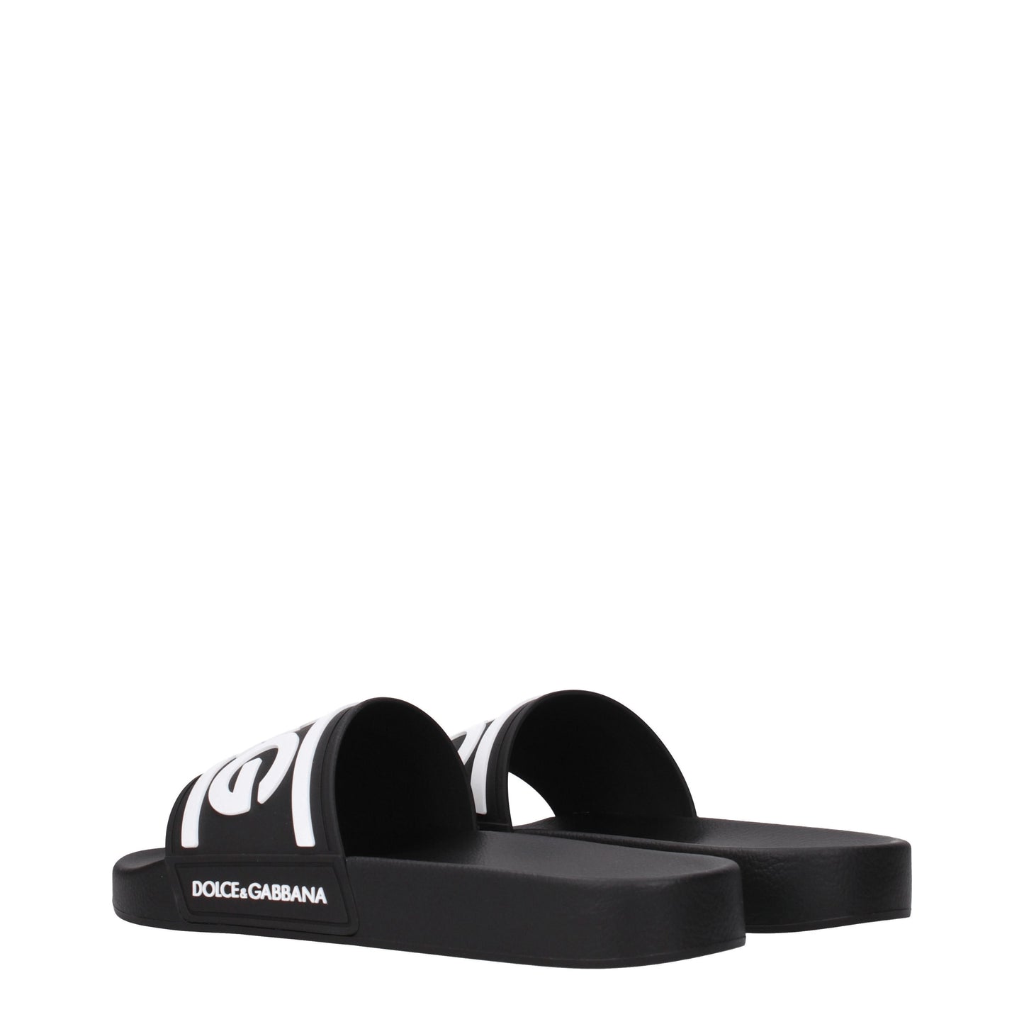 Dolce&Gabbana Sandals & Slippers Men Rubber Black/White