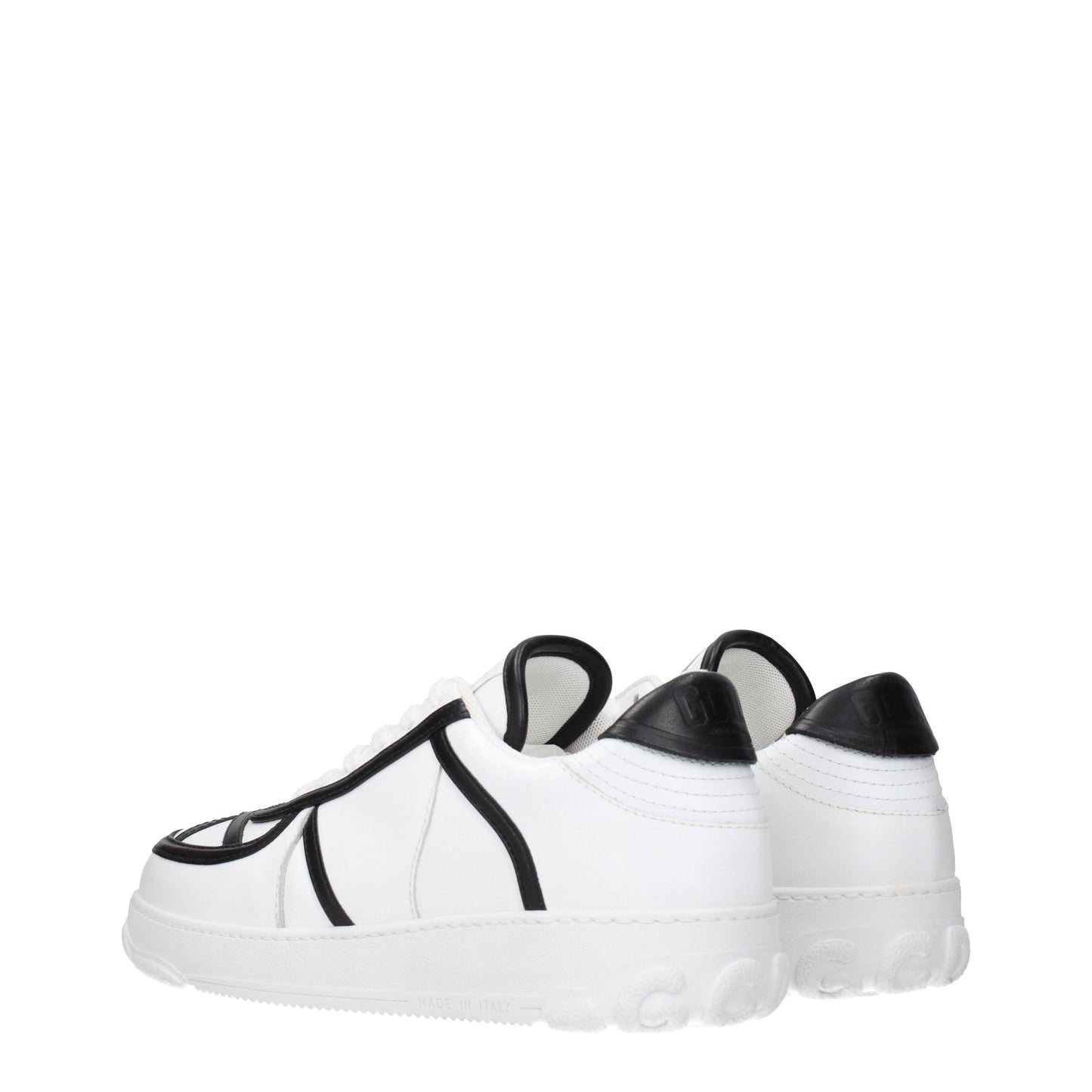 GCDS Men's Sneakers in Leather White/Black