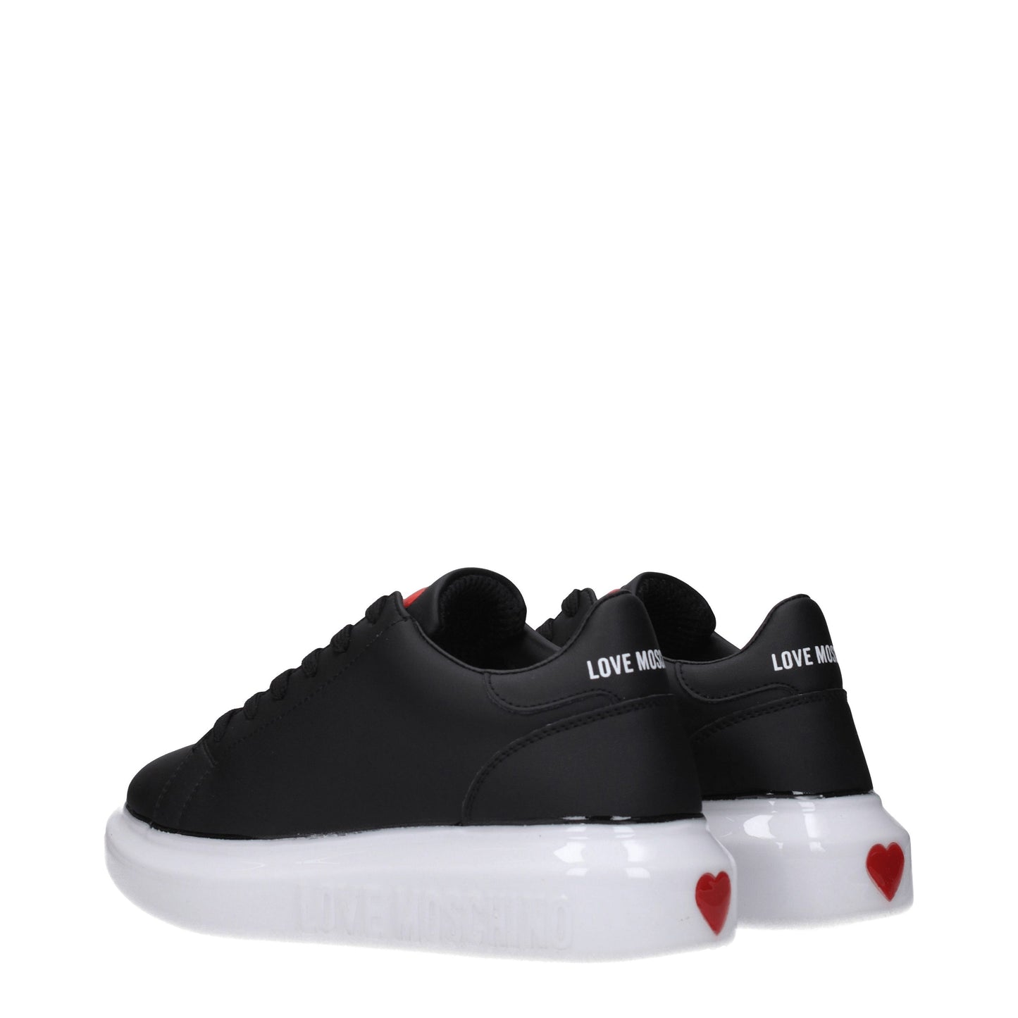 Love Moschino Women's Sneakers in Leather Black/Off White