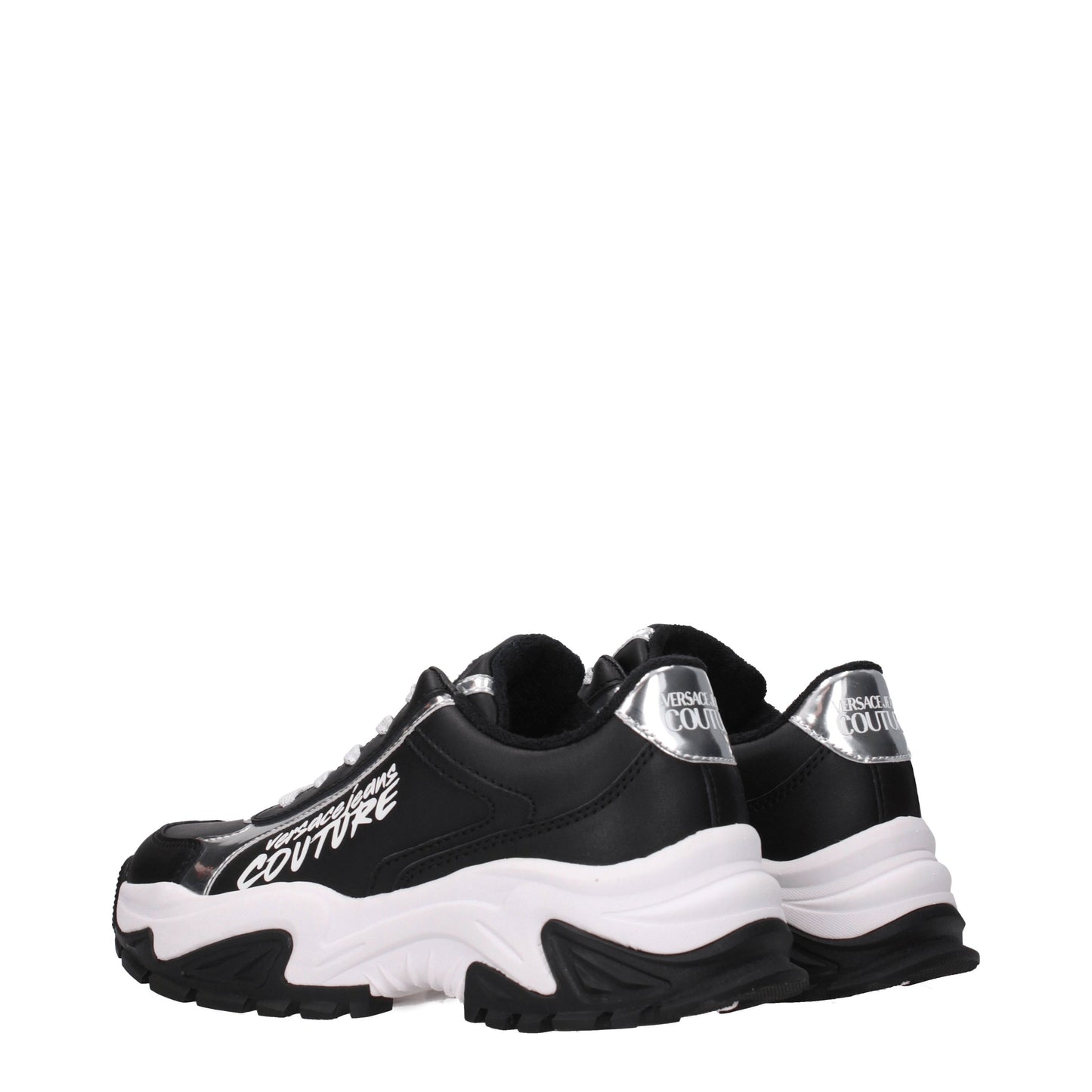 Versace Jeans Women's Sneakers in Leather Black/Silver