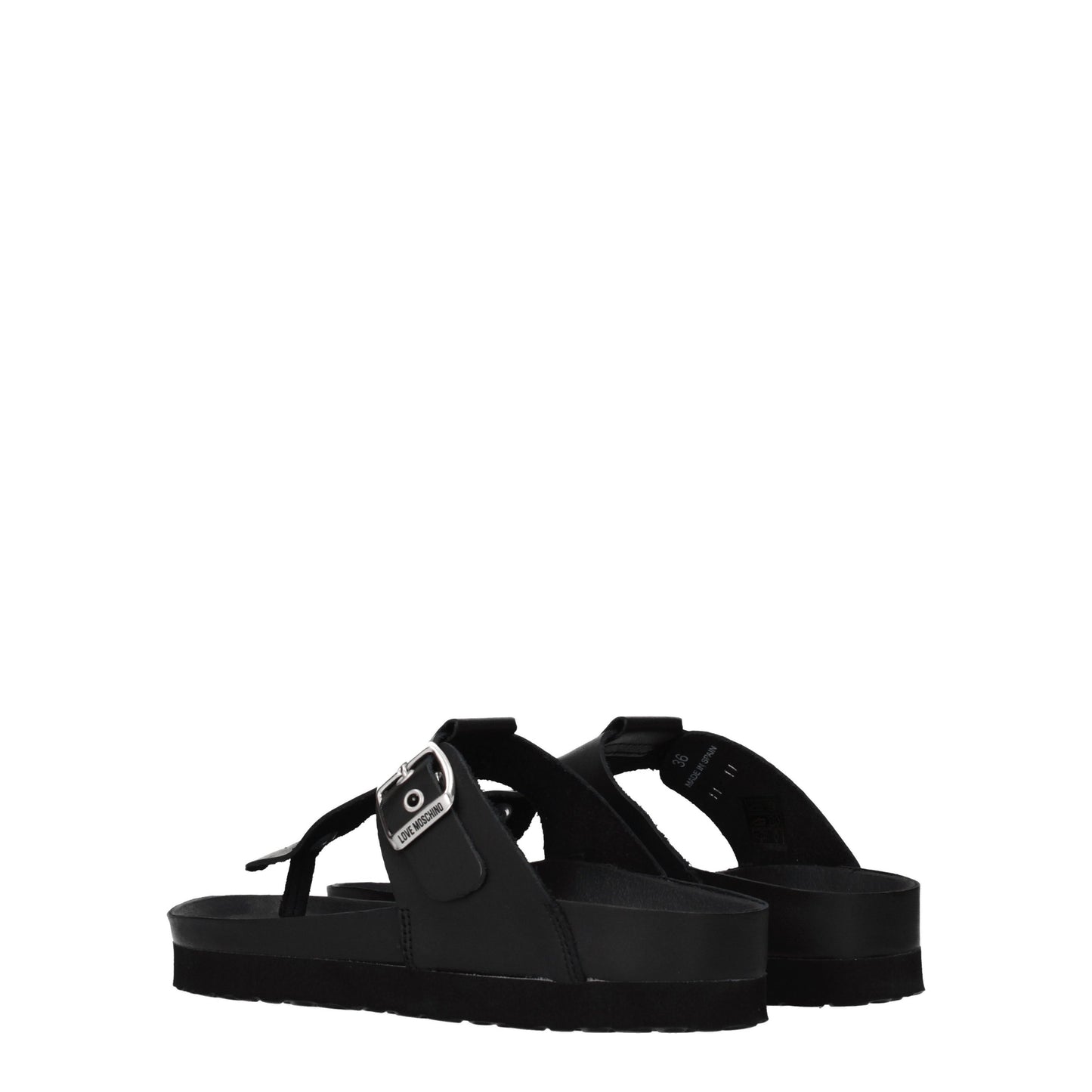 Love Moschino Women's Flip Flops in Leather Black