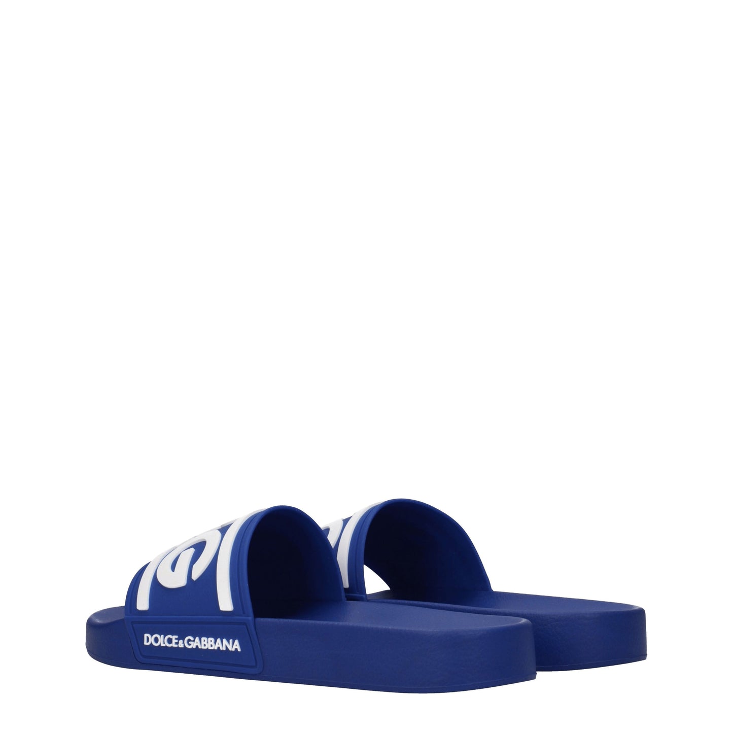 Dolce&Gabbana Sandals & Slippers Men Rubber Blue/White