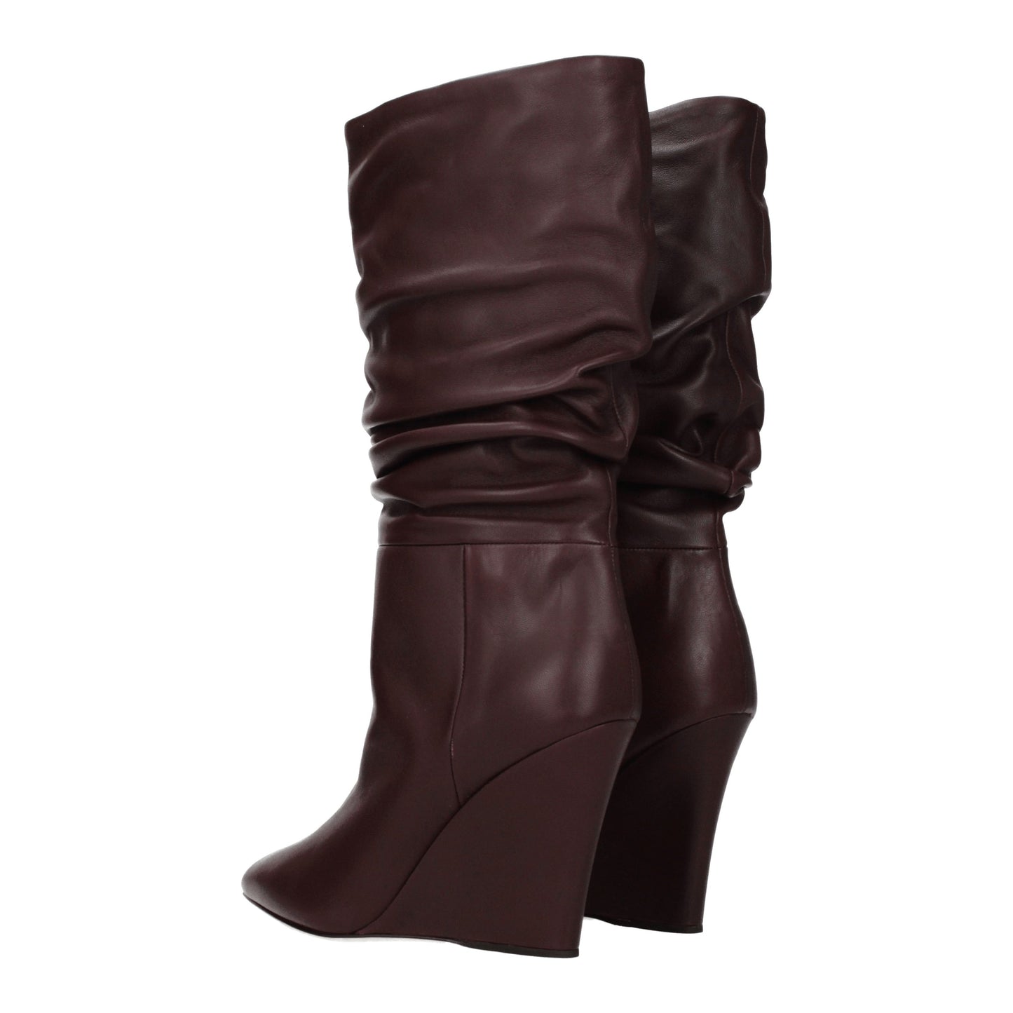 Paris Texas Women's Boots in Leather Red/Marsala