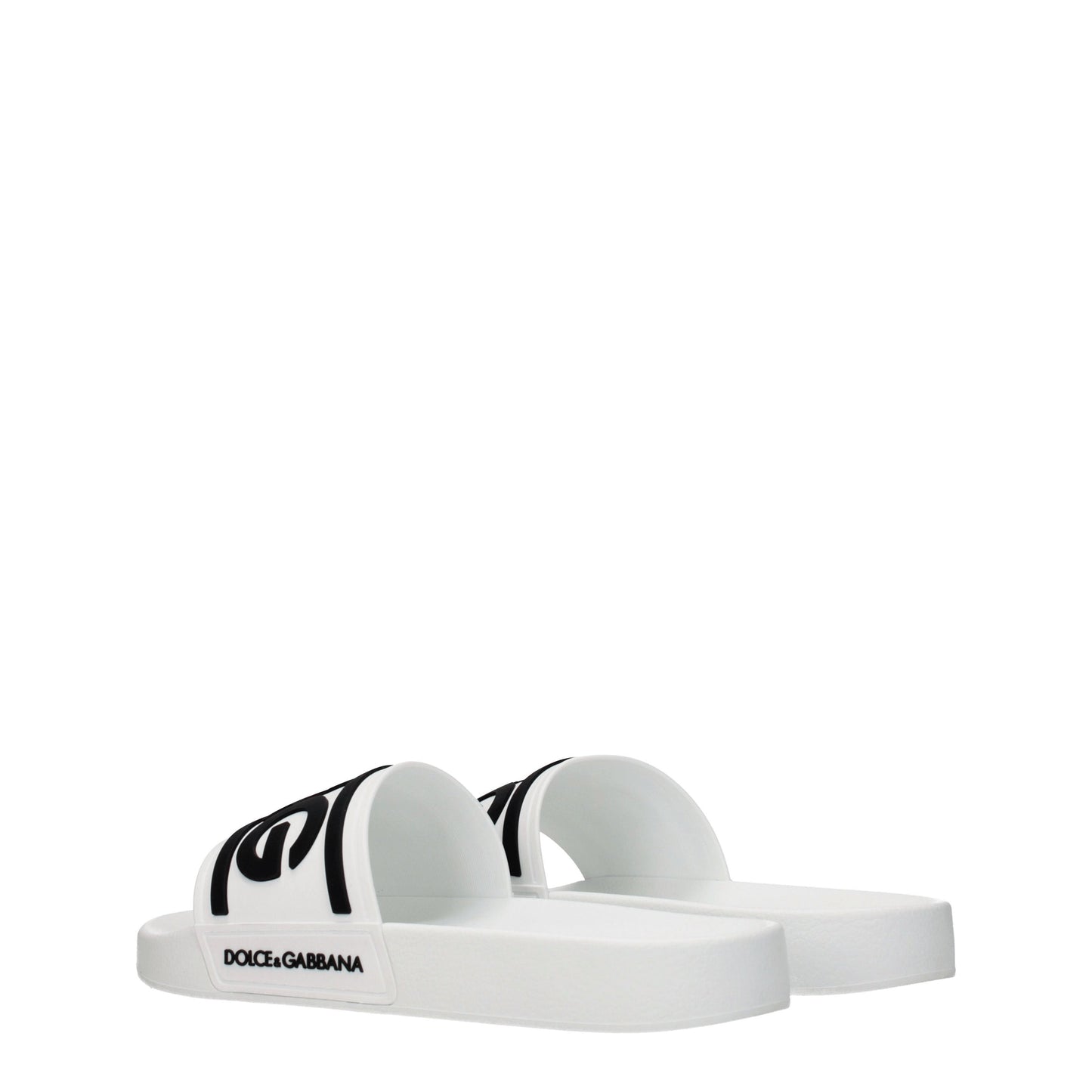 Dolce&Gabbana Sandals & Slippers Men Rubber White/Black