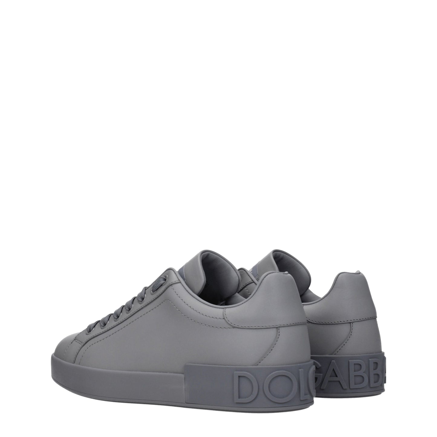 Dolce&Gabbana Men's Sneakers in Leather Gray/Anthracite