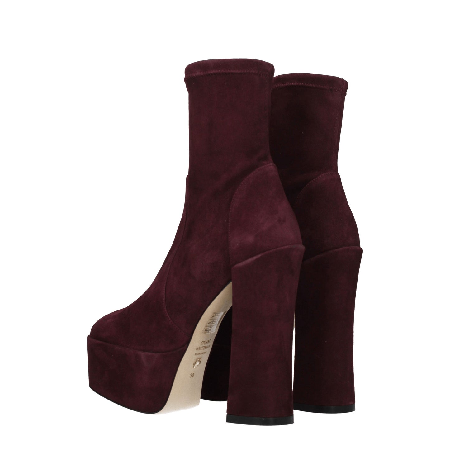 Stuart Weitzman Women's Boots in Suede Violet/Cordovan