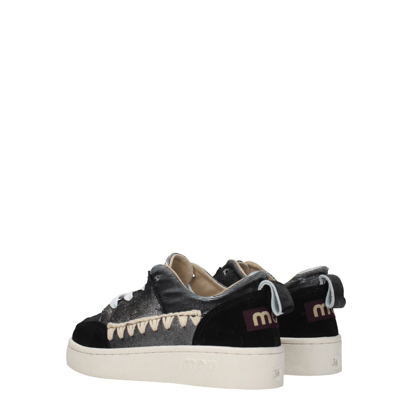 Mou Women's Sneakers in Suede Gray/Black