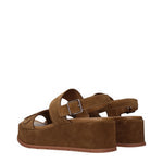 Hogan Sandals Women Suede Brown