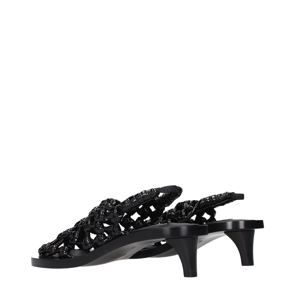 Jil Sander Sandals Women Patent Leather Black