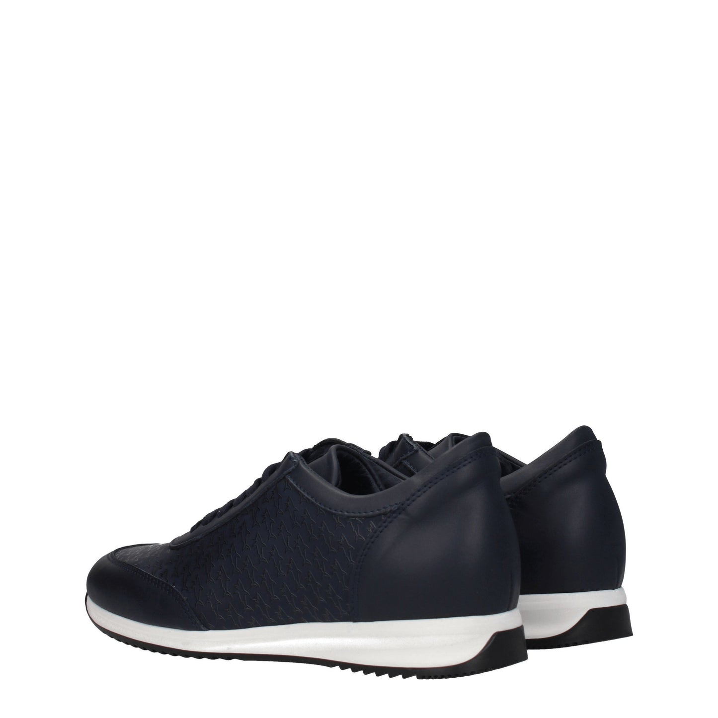 Paul e Shark Men's Sneakers in Leather Blue/Dark Blue