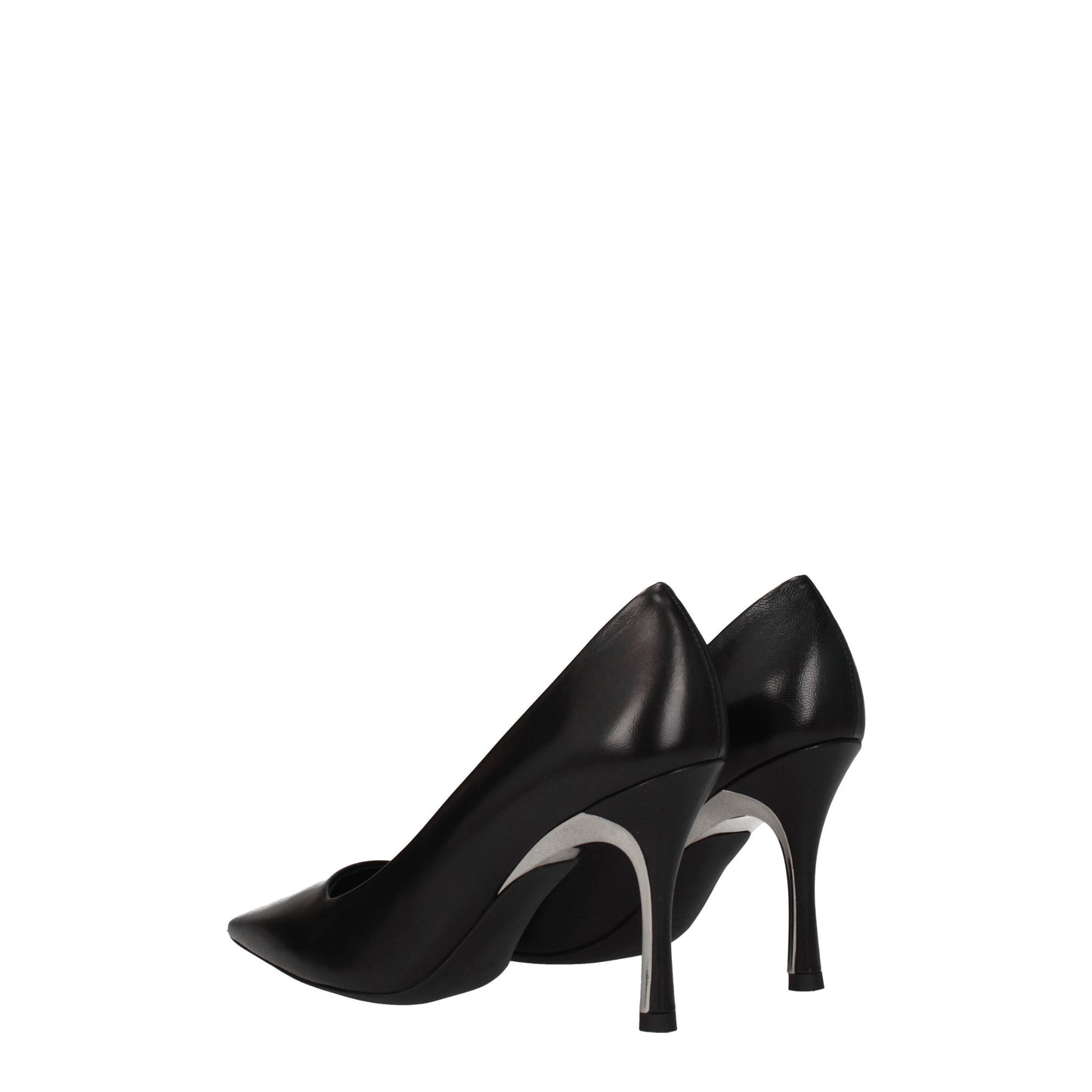 Furla Women's Pumps in Leather Black/Silver