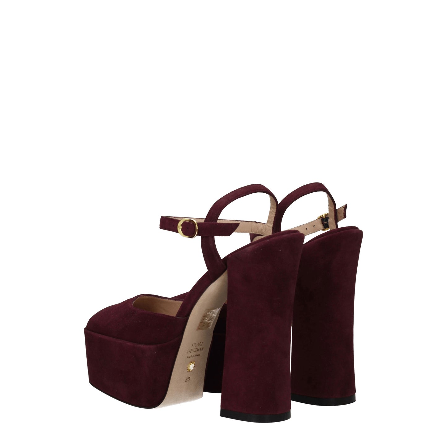 Stuart Weitzman Women's Sandals in Suede Red/Cabernet