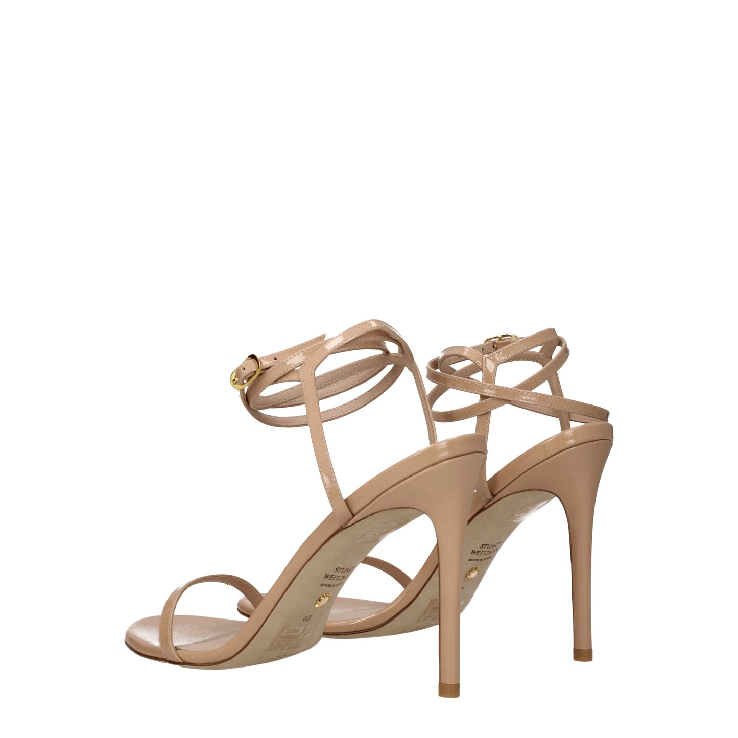 Stuart Weitzman Women's Sandals in Patent Leather Beige