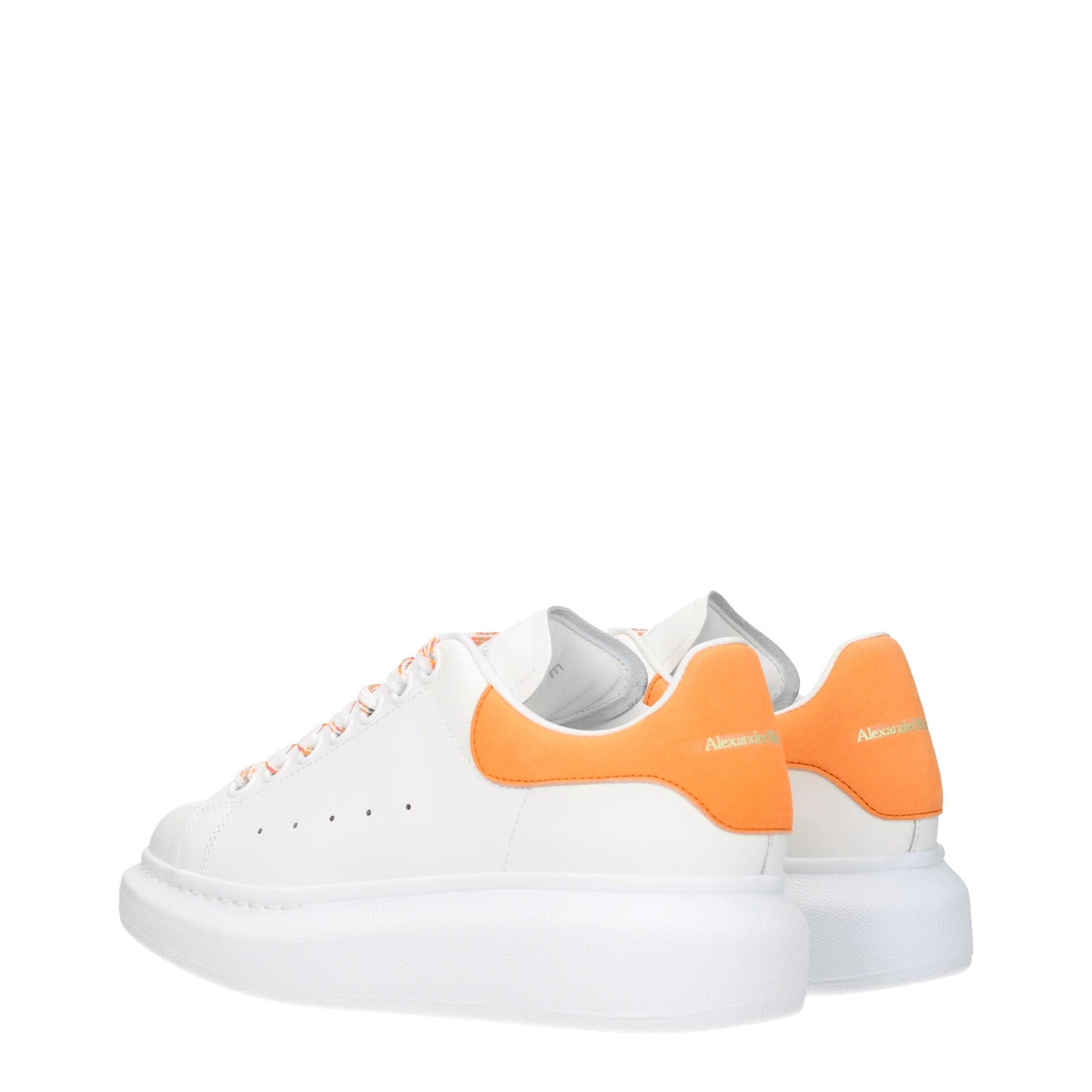 Alexander McQueen Women's Sneakers in Leather White/Orange