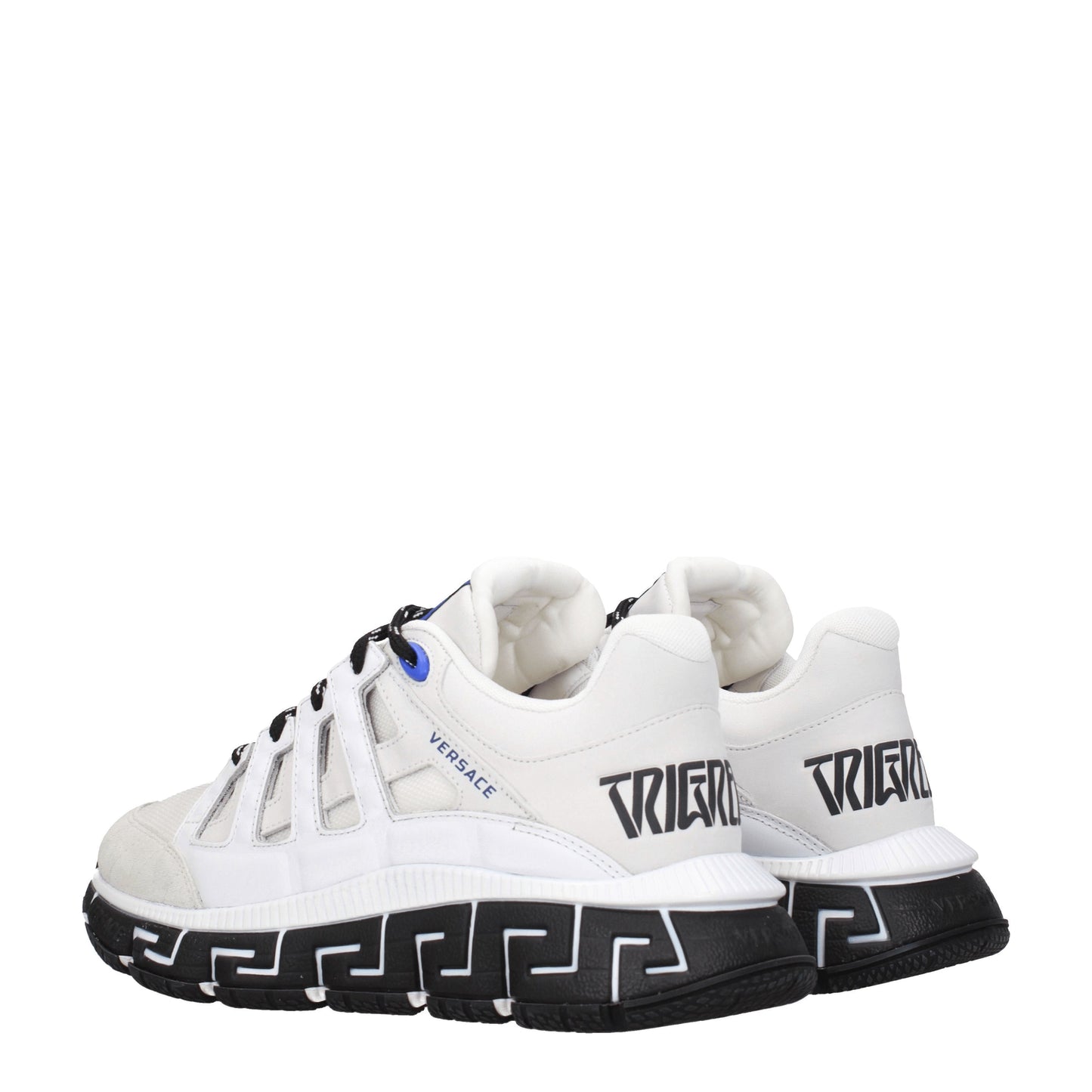 Versace Men's Sneakers in Suede White/Blue Navy