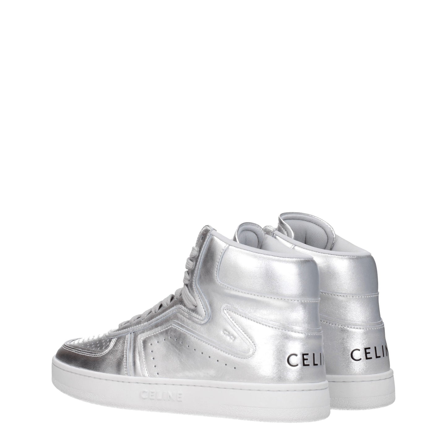 Celine Men's Sneakers in Leather Silver