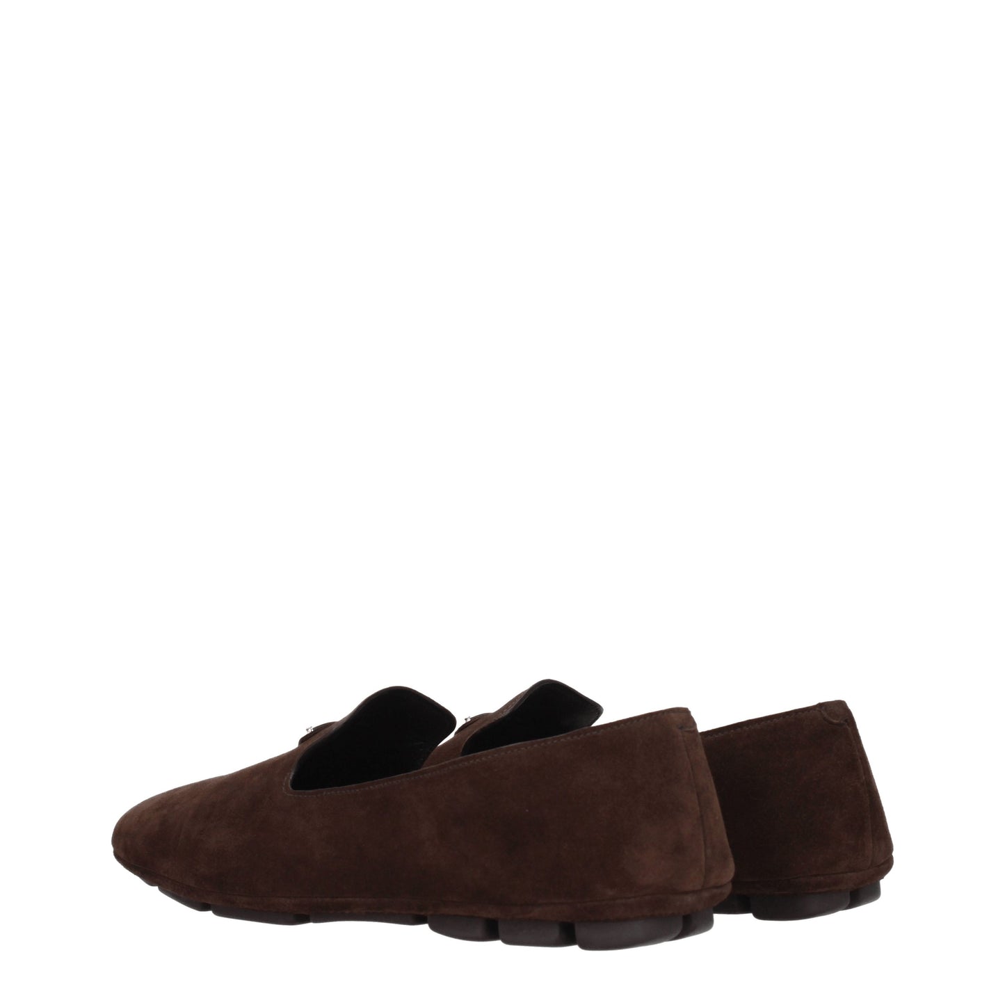 Prada Men's Loafers in Suede Brown/Dark Brown