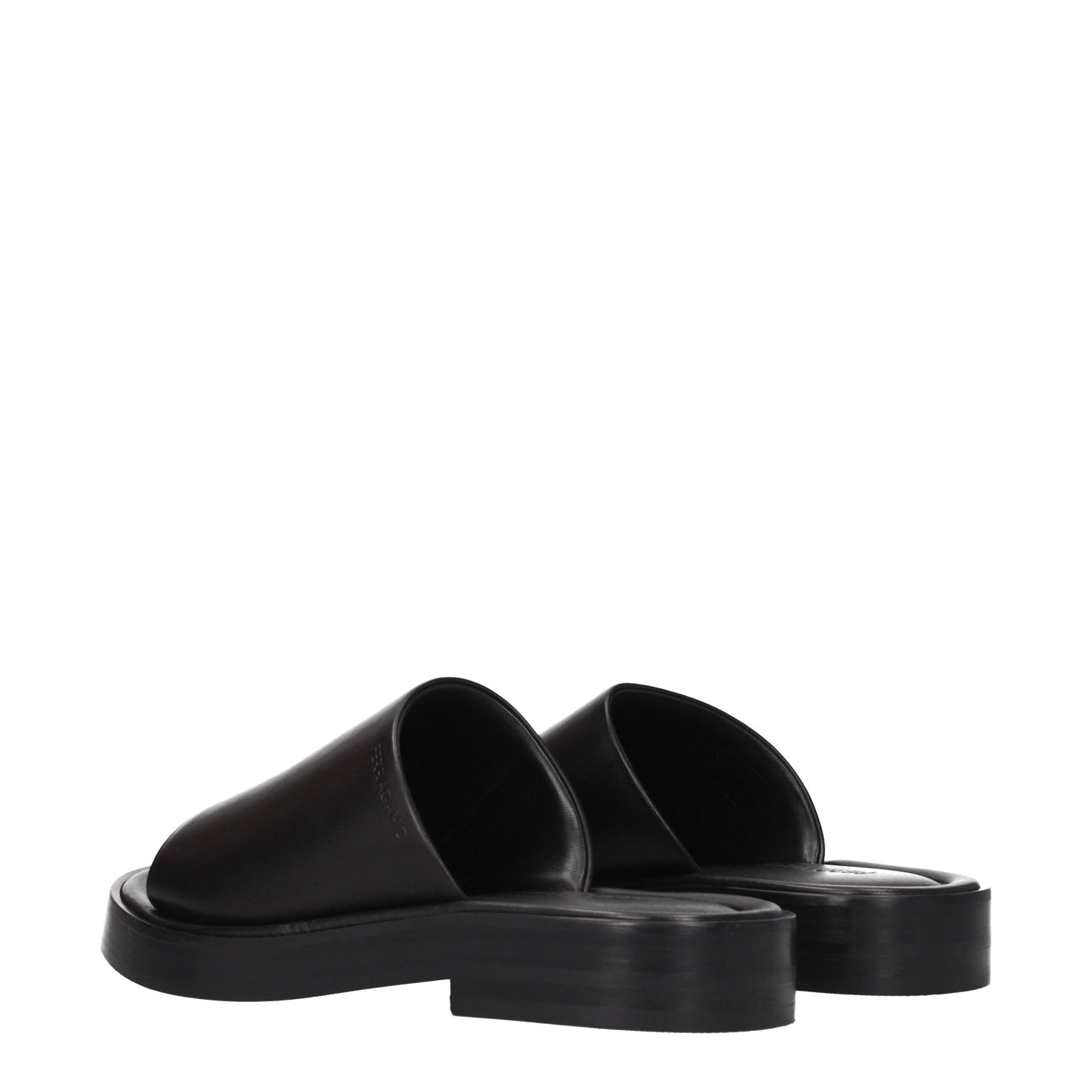 Salvatore Ferragamo Sandals & Slippers Men Leather Black