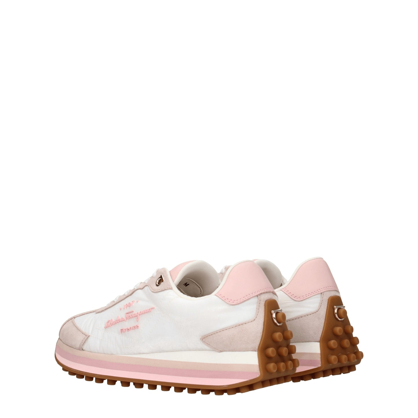 Salvatore Ferragamo Women's Sneakers in Fabric  White/Pink