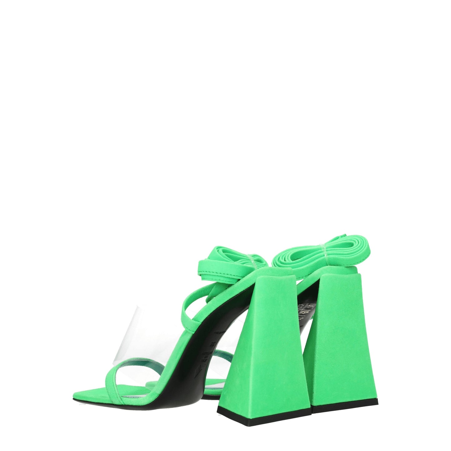 The Attico Women's Sandals in Suede Transparent/Fluo Green