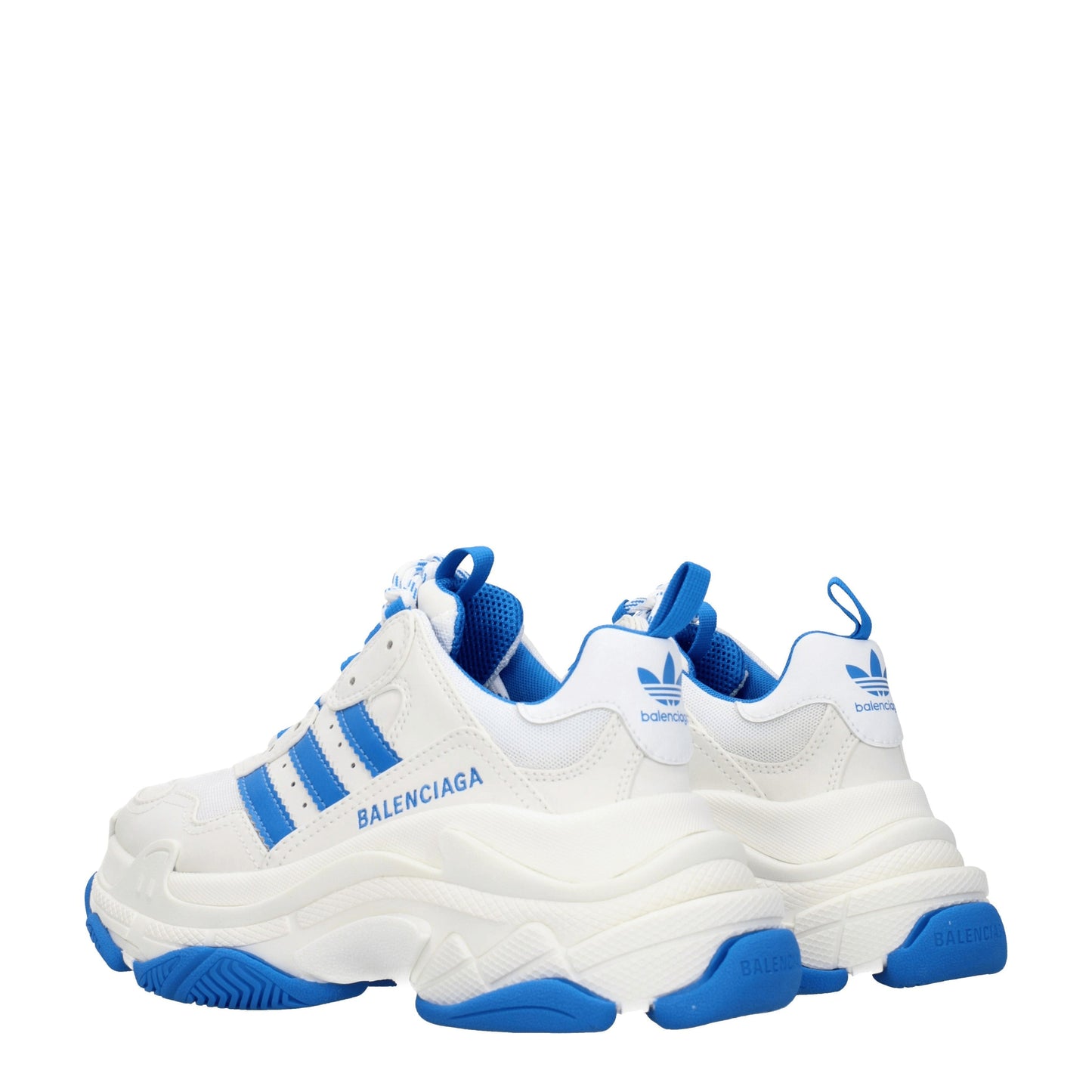 Balenciaga Women's Sneakers in Fabric  White/Cyan