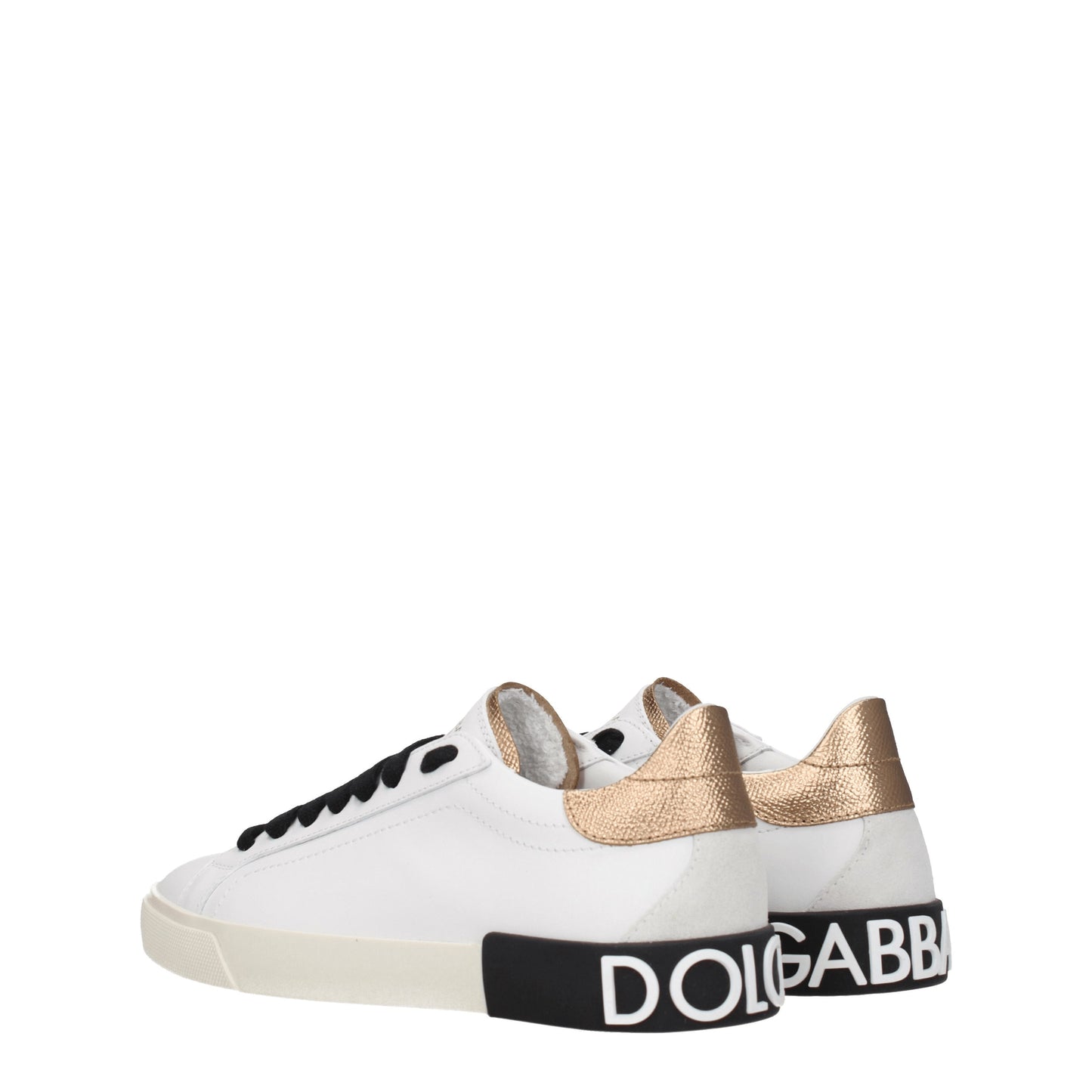 Dolce&Gabbana Women's Sneakers in Leather White/Gold