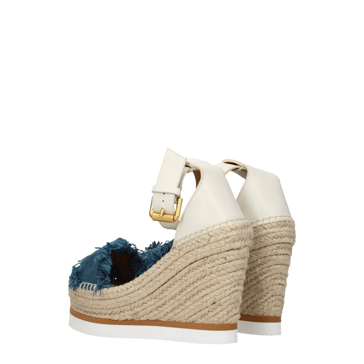 See by Chloé Women's Wedges in Leather Beige/Oil Blue