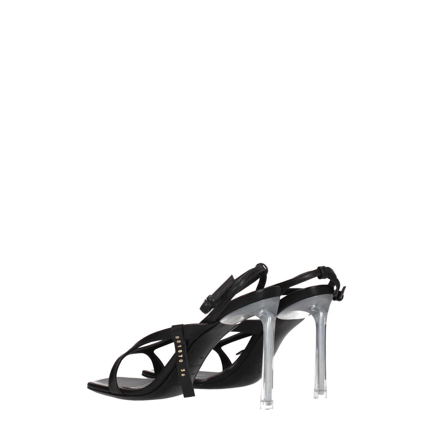 Sergio Rossi Women's Sandals in Leather Black/Transparent